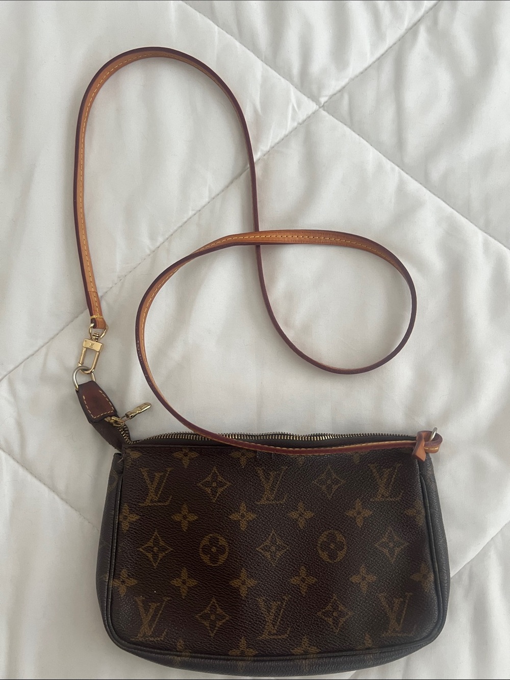 Louis Vuitton Brown Monogram Crossbody Wristlet